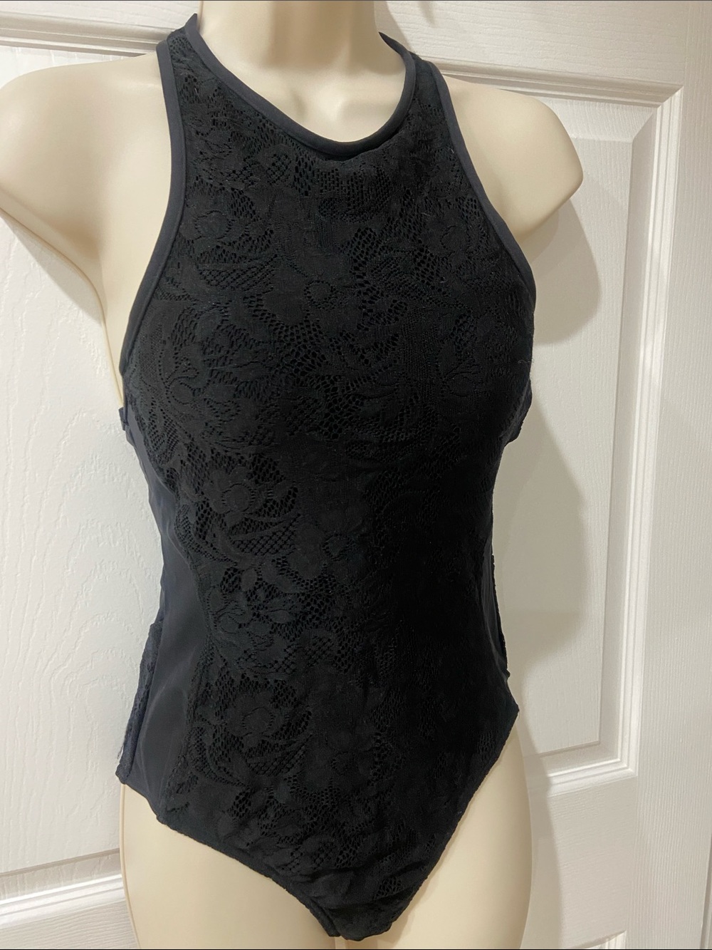 Black Lace Halter Women's  Bathing Suit Never Worn